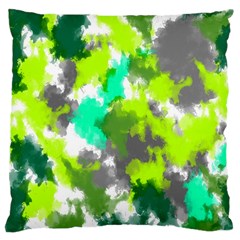 Abstract Watercolor Background Wallpaper Of Watercolor Splashes Green Hues Large Cushion Case (one Side) by Nexatart