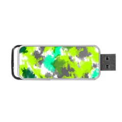 Abstract Watercolor Background Wallpaper Of Watercolor Splashes Green Hues Portable Usb Flash (one Side) by Nexatart