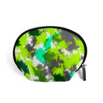 Abstract Watercolor Background Wallpaper Of Watercolor Splashes Green Hues Accessory Pouches (Small)  Front