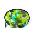 Abstract Watercolor Background Wallpaper Of Watercolor Splashes Green Hues Accessory Pouches (Small)  Back