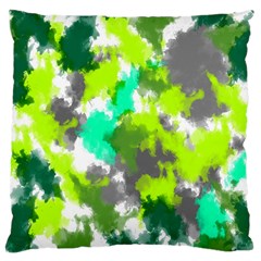 Abstract Watercolor Background Wallpaper Of Watercolor Splashes Green Hues Standard Flano Cushion Case (one Side) by Nexatart