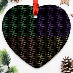 Multicolor Pattern Digital Computer Graphic Heart Ornament (two Sides) by Nexatart