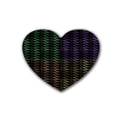 Multicolor Pattern Digital Computer Graphic Rubber Coaster (heart)  by Nexatart