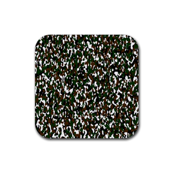 Camouflaged Seamless Pattern Abstract Rubber Coaster (Square) 