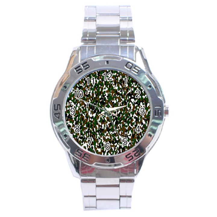 Camouflaged Seamless Pattern Abstract Stainless Steel Analogue Watch