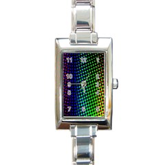 Digitally Created Halftone Dots Abstract Background Design Rectangle Italian Charm Watch