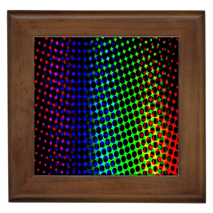 Digitally Created Halftone Dots Abstract Background Design Framed Tiles