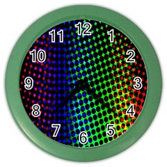 Digitally Created Halftone Dots Abstract Background Design Color Wall Clocks