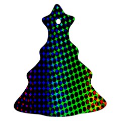 Digitally Created Halftone Dots Abstract Background Design Christmas Tree Ornament (two Sides)