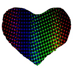 Digitally Created Halftone Dots Abstract Background Design Large 19  Premium Flano Heart Shape Cushions