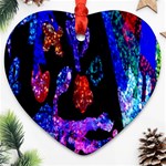 Grunge Abstract In Black Grunge Effect Layered Images Of Texture And Pattern In Pink Black Blue Red Heart Ornament (Two Sides) Back