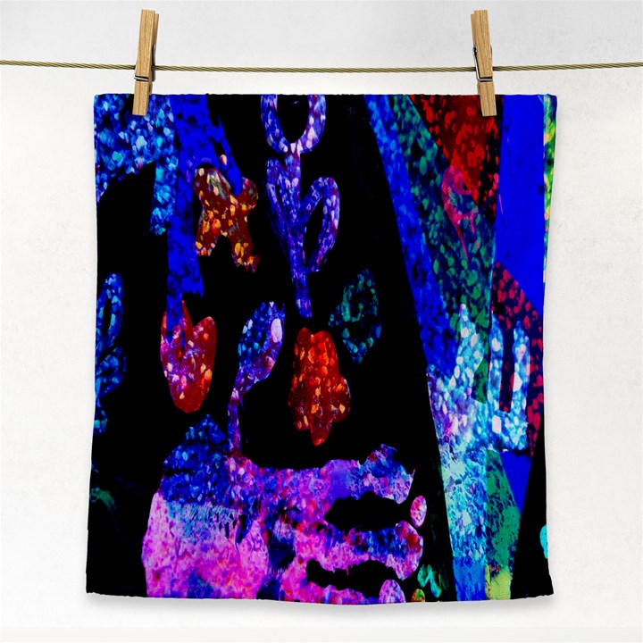 Grunge Abstract In Black Grunge Effect Layered Images Of Texture And Pattern In Pink Black Blue Red Face Towel