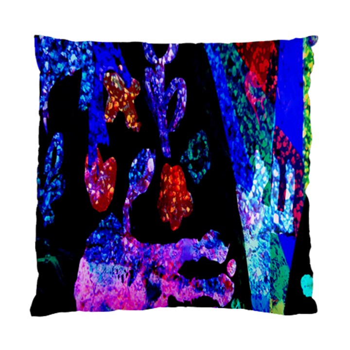 Grunge Abstract In Black Grunge Effect Layered Images Of Texture And Pattern In Pink Black Blue Red Standard Cushion Case (Two Sides)