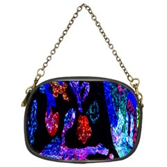 Grunge Abstract In Black Grunge Effect Layered Images Of Texture And Pattern In Pink Black Blue Red Chain Purses (two Sides) 