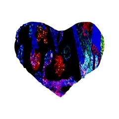 Grunge Abstract In Black Grunge Effect Layered Images Of Texture And Pattern In Pink Black Blue Red Standard 16  Premium Heart Shape Cushions