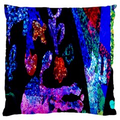 Grunge Abstract In Black Grunge Effect Layered Images Of Texture And Pattern In Pink Black Blue Red Standard Flano Cushion Case (one Side) by Nexatart