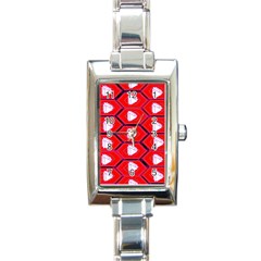 Red Bee Hive Background Rectangle Italian Charm Watch by Nexatart