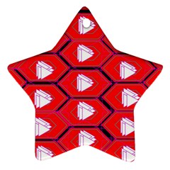 Red Bee Hive Background Ornament (star)