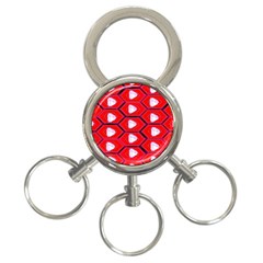 Red Bee Hive Background 3-ring Key Chains