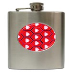 Red Bee Hive Background Hip Flask (6 oz) Front