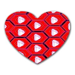 Red Bee Hive Background Heart Mousepads