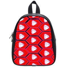 Red Bee Hive Background School Bags (small) 