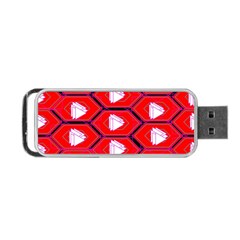 Red Bee Hive Background Portable Usb Flash (one Side) by Nexatart