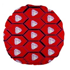 Red Bee Hive Background Large 18  Premium Round Cushions by Nexatart