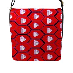 Red Bee Hive Background Flap Messenger Bag (l)  by Nexatart