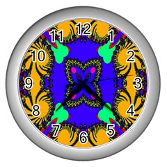 Digital Kaleidoscope Wall Clocks (silver) 