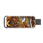 Abstract In Orange Sealife Background Abstract Of Ocean Beach Seaweed And Sand With A White Feather Portable USB Flash (Two Sides) Front