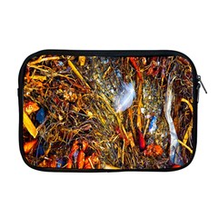 Abstract In Orange Sealife Background Abstract Of Ocean Beach Seaweed And Sand With A White Feather Apple Macbook Pro 17  Zipper Case