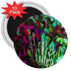 Bright Tropical Background Abstract Background That Has The Shape And Colors Of The Tropics 3  Magnets (10 Pack)  by Nexatart