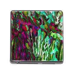 Bright Tropical Background Abstract Background That Has The Shape And Colors Of The Tropics Memory Card Reader (square) by Nexatart