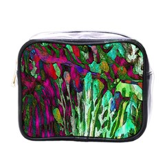 Bright Tropical Background Abstract Background That Has The Shape And Colors Of The Tropics Mini Toiletries Bags by Nexatart