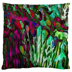 Bright Tropical Background Abstract Background That Has The Shape And Colors Of The Tropics Large Cushion Case (two Sides) by Nexatart