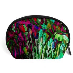 Bright Tropical Background Abstract Background That Has The Shape And Colors Of The Tropics Accessory Pouches (large)  by Nexatart