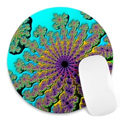 Beautiful Mandala Created With Fractal Forge Round Mousepads by Nexatart