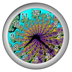 Beautiful Mandala Created With Fractal Forge Wall Clocks (silver)  by Nexatart