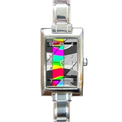 Colors Fadeout Paintwork Abstract Rectangle Italian Charm Watch by Nexatart