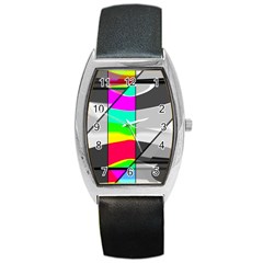 Colors Fadeout Paintwork Abstract Barrel Style Metal Watch by Nexatart