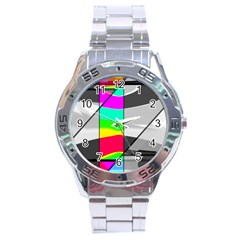 Colors Fadeout Paintwork Abstract Stainless Steel Analogue Watch by Nexatart