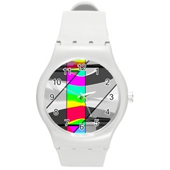 Colors Fadeout Paintwork Abstract Round Plastic Sport Watch (m) by Nexatart