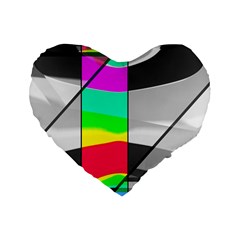 Colors Fadeout Paintwork Abstract Standard 16  Premium Heart Shape Cushions by Nexatart