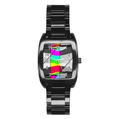 Colors Fadeout Paintwork Abstract Stainless Steel Barrel Watch by Nexatart