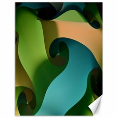 Ribbons Of Blue Aqua Green And Orange Woven Into A Curved Shape Form This Background Canvas 18  X 24   by Nexatart