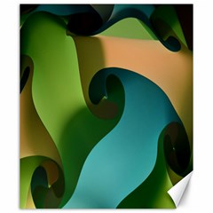 Ribbons Of Blue Aqua Green And Orange Woven Into A Curved Shape Form This Background Canvas 20  X 24   by Nexatart