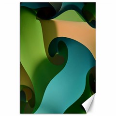 Ribbons Of Blue Aqua Green And Orange Woven Into A Curved Shape Form This Background Canvas 20  X 30   by Nexatart