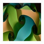 Ribbons Of Blue Aqua Green And Orange Woven Into A Curved Shape Form This Background Medium Glasses Cloth (2-Side) Front