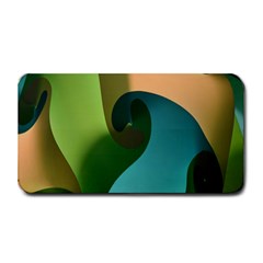 Ribbons Of Blue Aqua Green And Orange Woven Into A Curved Shape Form This Background Medium Bar Mats by Nexatart